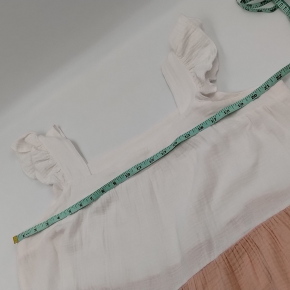 BiBi 3 Tiered Gauze Color Block Dress Size XL Pink - Picture 6 of 9